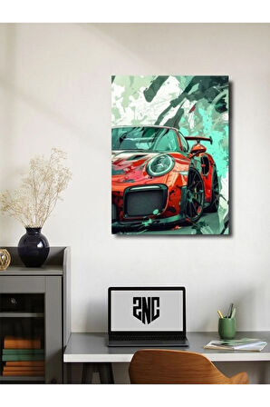 Porsche 911 GT3, Eşsiz Tasarım Otomobil Posterleri, Özel Tasarım Kağıt Poster