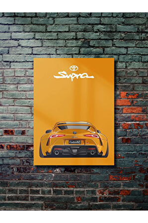 Toyota Supra, Eşsiz Tasarım Otomobil Posterleri, Özel Tasarım Kağıt Poster
