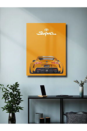 Toyota Supra, Eşsiz Tasarım Otomobil Posterleri, Özel Tasarım Kağıt Poster