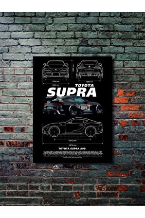 TOYOTA SUPRA - Eşsiz Tasarım Otomobil Posterleri, Özel Tasarım Kağıt Poster