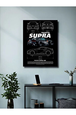 TOYOTA SUPRA - Eşsiz Tasarım Otomobil Posterleri, Özel Tasarım Kağıt Poster