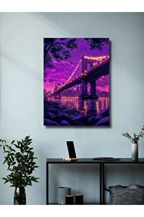 Brooklyn Köprüsü - New York, Şehir ve Seyahat, Özel Tasarım Kağıt Poster, Duvar Sanatı