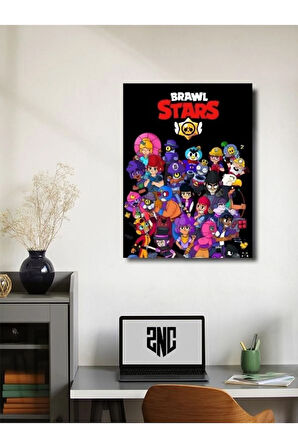Brawl Stars, Eşsiz Tasarım Oyun, Karakter Posterleri, Özel Tasarım Kağıt Poster