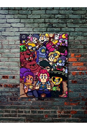 Brawl Stars, Eşsiz Tasarım Oyun, Karakter Posterleri, Özel Tasarım Kağıt Poster