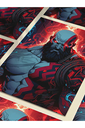 Kratos - God Of War - Gaming Posterleri, Özel Tasarım Kağıt Poster, Duvar Sanatı