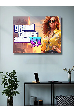 GTA 6 (VI) - Gaming Posterleri, Özel Tasarım Kağıt Poster, Duvar Sanatı