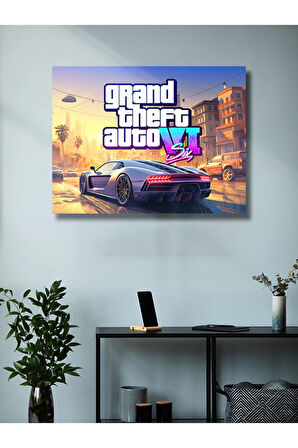 GTA 6 (VI) - Gaming Posterleri, Özel Tasarım Kağıt Poster, Duvar Sanatı