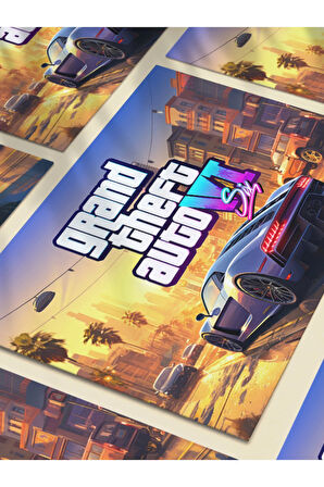 GTA 6 (VI) - Gaming Posterleri, Özel Tasarım Kağıt Poster, Duvar Sanatı