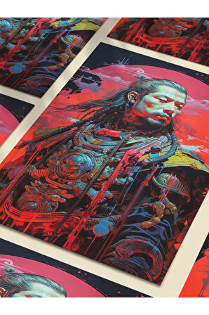 Samuray, Eşsiz Tasarım Tarih, Mitoloji, Karakter Posterleri, Özel Tasarım Kağıt Poster,