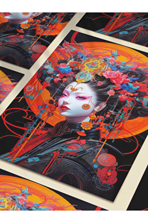 Geyşa, Eşsiz Tasarım Tarih, Mitoloji, Karakter Posterleri, Özel Tasarım Kağıt Poster,