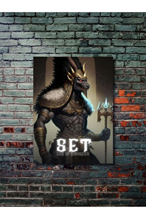 Set - Eşsiz Tasarım Mısır Tanrıları, Mitoloji, Karakter Posterleri, Özel Tasarım Kağıt Poster,