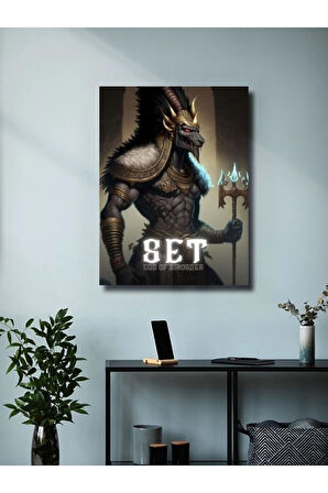 Set - Eşsiz Tasarım Mısır Tanrıları, Mitoloji, Karakter Posterleri, Özel Tasarım Kağıt Poster,