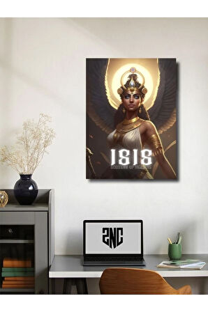 İsis - Eşsiz Tasarım Mısır Tanrıları, Mitoloji, Karakter Posterleri, Özel Tasarım Kağıt Poster,