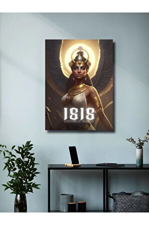 İsis - Eşsiz Tasarım Mısır Tanrıları, Mitoloji, Karakter Posterleri, Özel Tasarım Kağıt Poster,