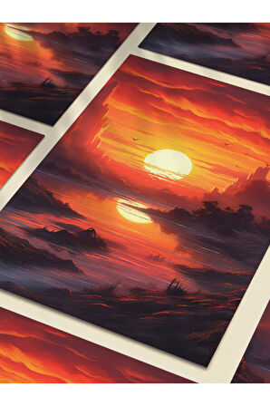 Manzara, Doğa Temalı Poster, Özel Tasarım Kağıt Poster, Duvar Sanatı