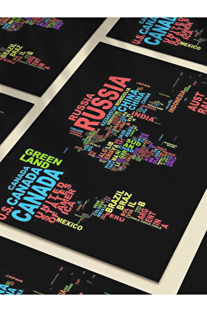 Dünya Haritası - Çeşitli Harita Posterleri, Özel Tasarım Kağıt Poster