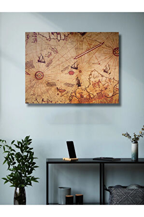 Piri Reis Haritası, Eşsiz Tasarım Tarih, Mitoloji, Harita Posterleri, Özel Tasarım Kağıt Poster,