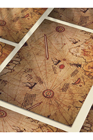 Piri Reis Haritası, Eşsiz Tasarım Tarih, Mitoloji, Harita Posterleri, Özel Tasarım Kağıt Poster,