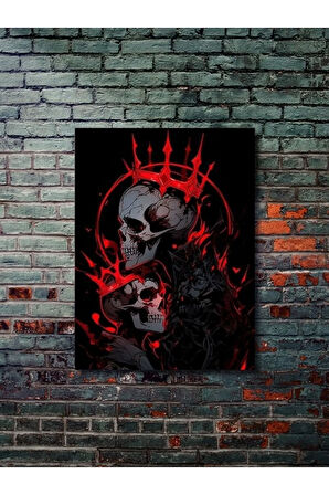 Kafatası Temalı Özel Tasarım Kağıt Poster, Eşsiz Tasarım Tarih, Mitoloji, Karakter Posterleri,