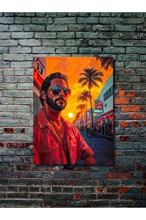 Miami Vice - Özel Tasarım Kağıt Poster, Eşsiz Tasarım Tarih, Mitoloji, Karakter Posterleri,