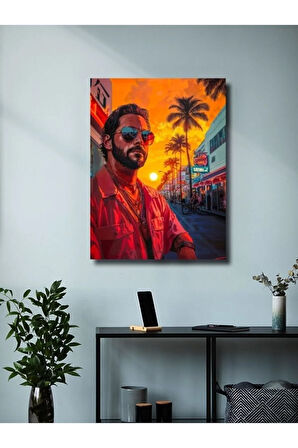 Miami Vice - Özel Tasarım Kağıt Poster, Eşsiz Tasarım Tarih, Mitoloji, Karakter Posterleri,