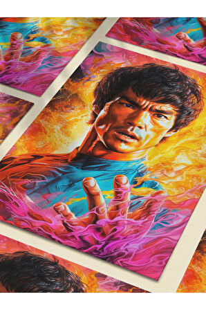 Bruce Lee, Film, Dizi, Karakter Posterleri, Özel Tasarım Kağıt Poster, Duvar Sanatı