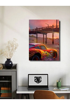 Şimşek McQueen - Cars - Film & Dizi Posterleri, Özel Tasarım Kağıt Poster, Duvar Sanatı