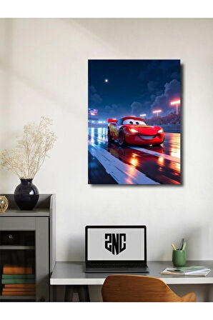 Şimşek McQueen - Cars - Film & Dizi Posterleri, Özel Tasarım Kağıt Poster, Duvar Sanatı