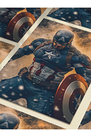 Captan America, Marvel, Dizi, Film ve Karakter Özel Tasarım Poster Serisi, Eşsiz Tasarım,