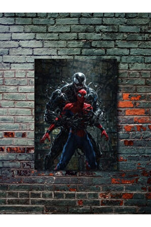 Spiderman vs Venom - Marvel - Film & Dizi Posterleri, Özel Tasarım Kağıt Poster, Duvar Sanatı