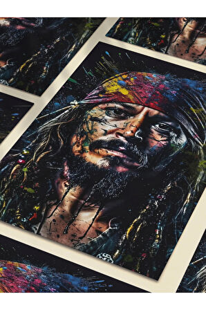 Jack Sparrow, Karayip Korsanları, Film, Dizi, Karakter Posterleri, Özel Tasarım Kağıt Poster,