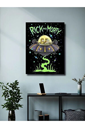 Spaceship - Rick And Morty - Film & Dizi Posterleri, Özel Tasarım Kağıt Poster, Duvar Sanatı