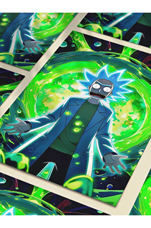 Rick - Rick And Morty - Film & Dizi Posterleri, Özel Tasarım Kağıt Poster, Duvar Sanatı