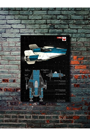 A-Wing - Star Wars - Gemi Şemaları - Film & Dizi Posterleri, Özel Tasarım Kağıt Poster
