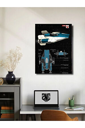A-Wing - Star Wars - Gemi Şemaları - Film & Dizi Posterleri, Özel Tasarım Kağıt Poster