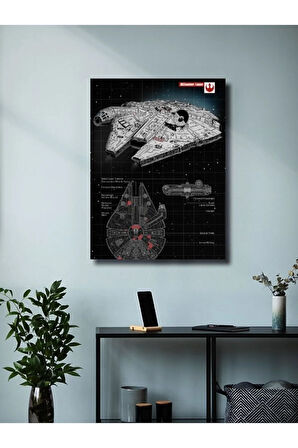 Millennium Falcon - Star Wars - Gemi Şemaları - Film & Dizi Posterleri, Özel Tasarım Kağıt Poster