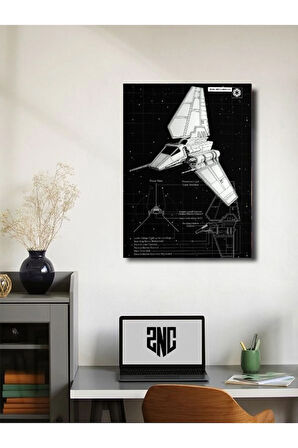 Shuttle Lambda - Star Wars - Gemi Şemaları - Film & Dizi Posterleri, Özel Tasarım Kağıt Poster
