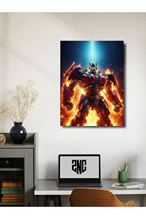 Optimus Prime - Transformers - Dizi, Film ve Karakter Özel Tasarım Poster Serisi, Eşsiz Tasarım,