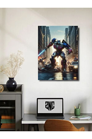 Optimus Prime - Transformers - Dizi, Film ve Karakter Özel Tasarım Poster Serisi, Eşsiz Tasarım,