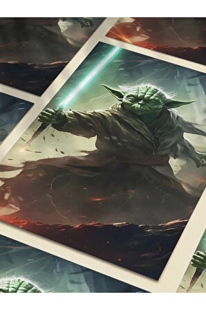 Yoda, Starwars, Dizi, Film ve Karakter Özel Tasarım Poster Serisi, Eşsiz Tasarım,