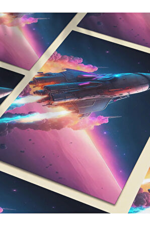 Uzay Teması Özel Tasarım Kağıt Poster, Eşsiz Tasarım Tarih, Mitoloji, Karakter Posterleri,