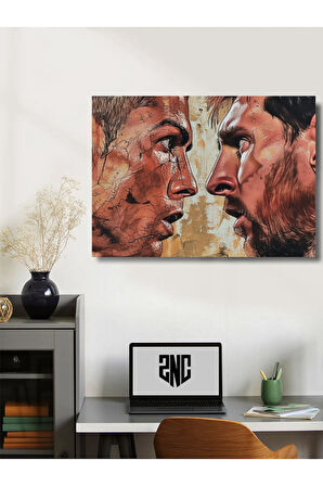 Cristiano Ronaldo vs Lionel Messi - Spor Posterleri, Takım Posterleri Özel Tasarım Kağıt Poster