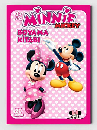 Minnie Mickey, Çocuklar İçin Eğlenceli Boyama Kitabı, (+20), (Tam Sayfa Resimli Boyama Kitabı)