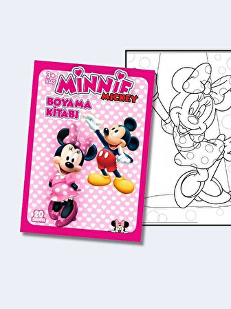 Minnie Mickey, Çocuklar İçin Eğlenceli Boyama Kitabı, (+20), (Tam Sayfa Resimli Boyama Kitabı)