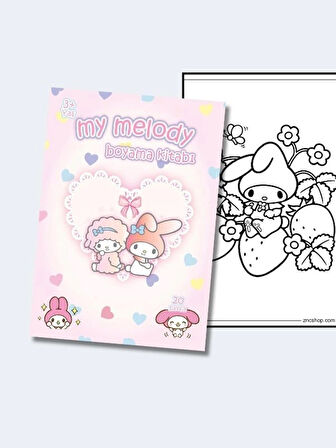 My Melody, Çocuklar İçin Boyama Kitabı, (+20), (Tam Sayfa Resimli Boyama Kitabı) + Maske Hediyeli