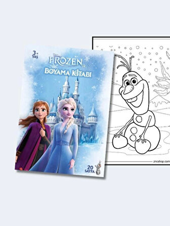 Frozen, Çocuklar İçin Eğlenceli Boyama Kitabı, (+20), (Tam Sayfa Resimli Boyama Kitabı)