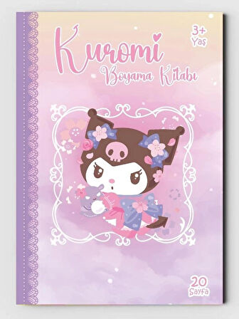 Kuromi, Çocuklar İçin Boyama Kitabı, (+20), (Tam Sayfa Resimli Boyama Kitabı) + Maske Hediyeli