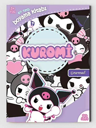 Kuromi, Çocuklar İçin Boyama Kitabı, (20 Tam Sayfa Resimli Boyama Kitabı) + 2 sayfa Sticker Hediyeli