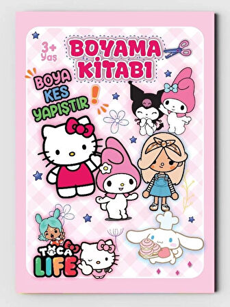 My Melody ve Arkadaşları, Toca Boca Çocuklar İçin Boyama Kitabı (20 Tam Sayfa Resimli Boyama Kitabı)