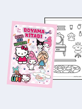 My Melody ve Arkadaşları, Toca Boca Çocuklar İçin Boyama Kitabı (20 Tam Sayfa Resimli Boyama Kitabı)